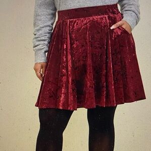 Red Velvet Skater Skirt